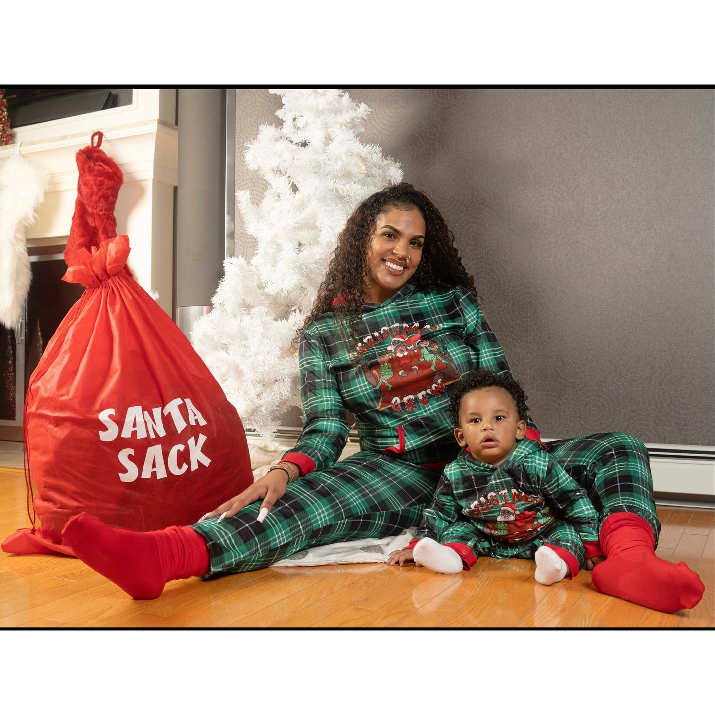 Christmas Crew Green, Black and White PJs - Infant
