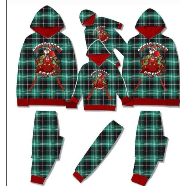 Christmas Crew Green, Black and White PJs - Children Unisex