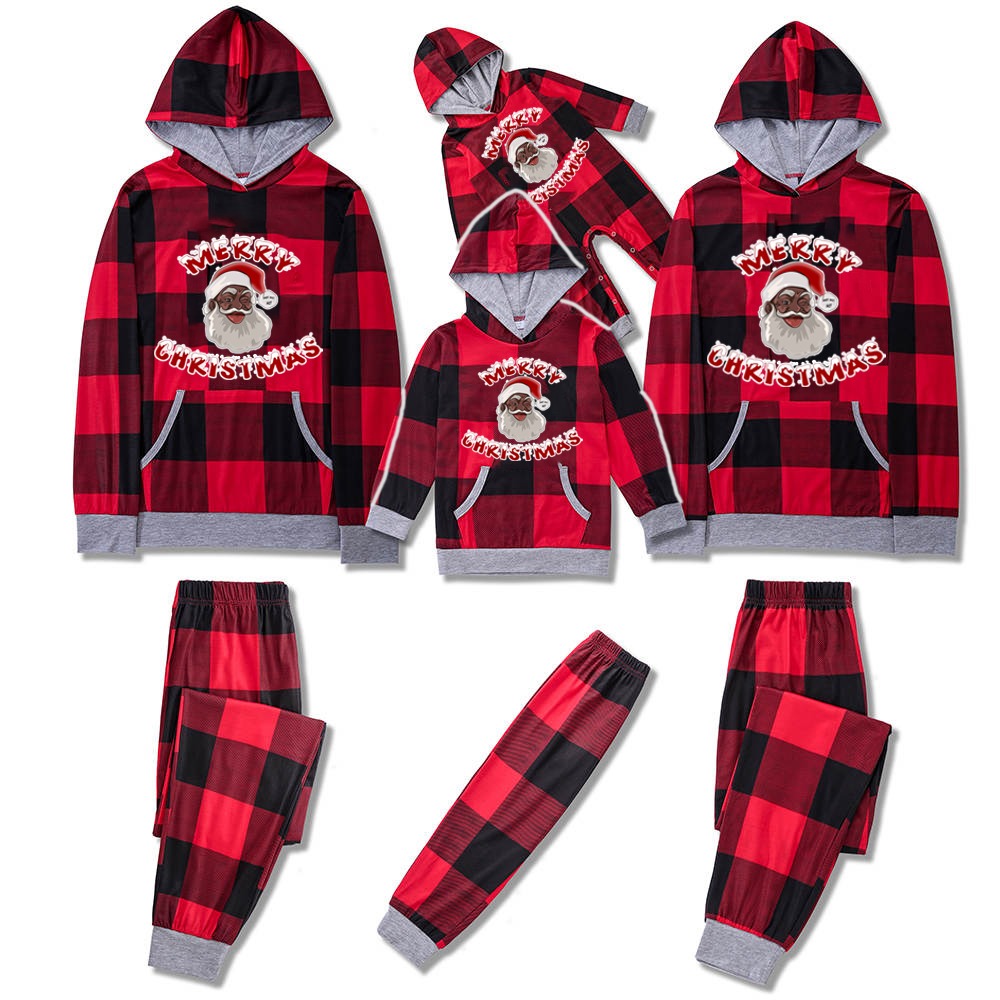 Santa Baby Pajamas-Children (Unisex) Red/Black with Grey Trim