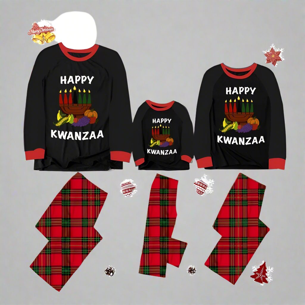 Happy Kwanzaa PJs Red, Black and Green - Child Unisex