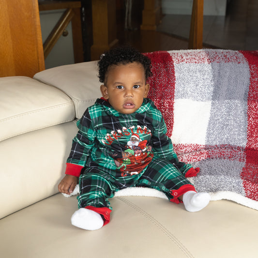 Christmas Crew Green, Black and White PJs - Infant