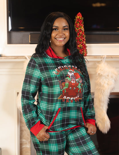 Christmas Crew Green, Black and White PJs - Women's – PJs For the Culture