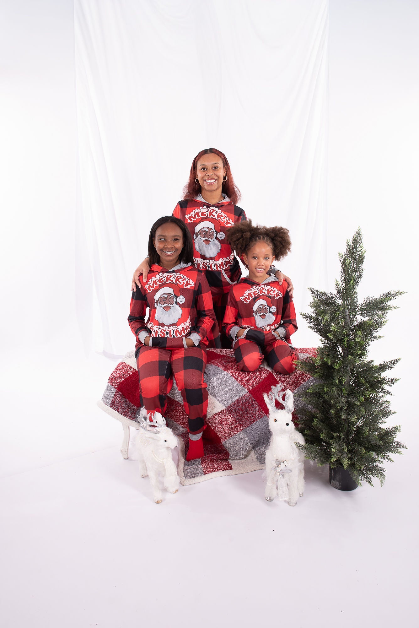 Santa Baby Pajamas-Children (Unisex) Red/Black with Grey Trim