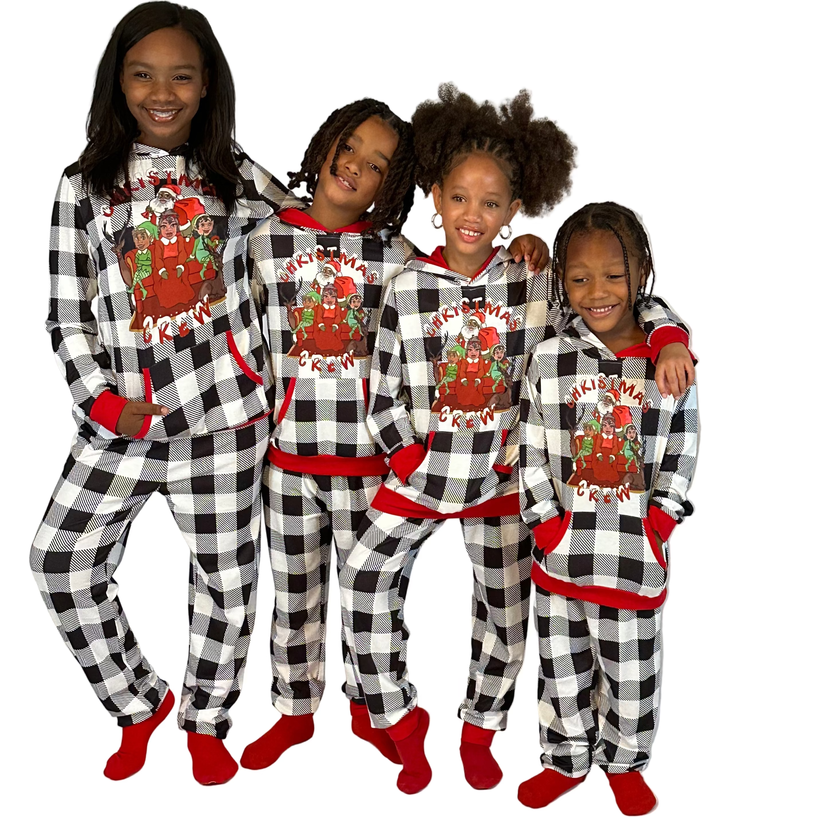 Christmas Crew Black and White PJs - Children Unisex – PJs For the Culture