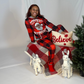 Santa Baby Pajamas-Women-Red/Black with Grey Trim