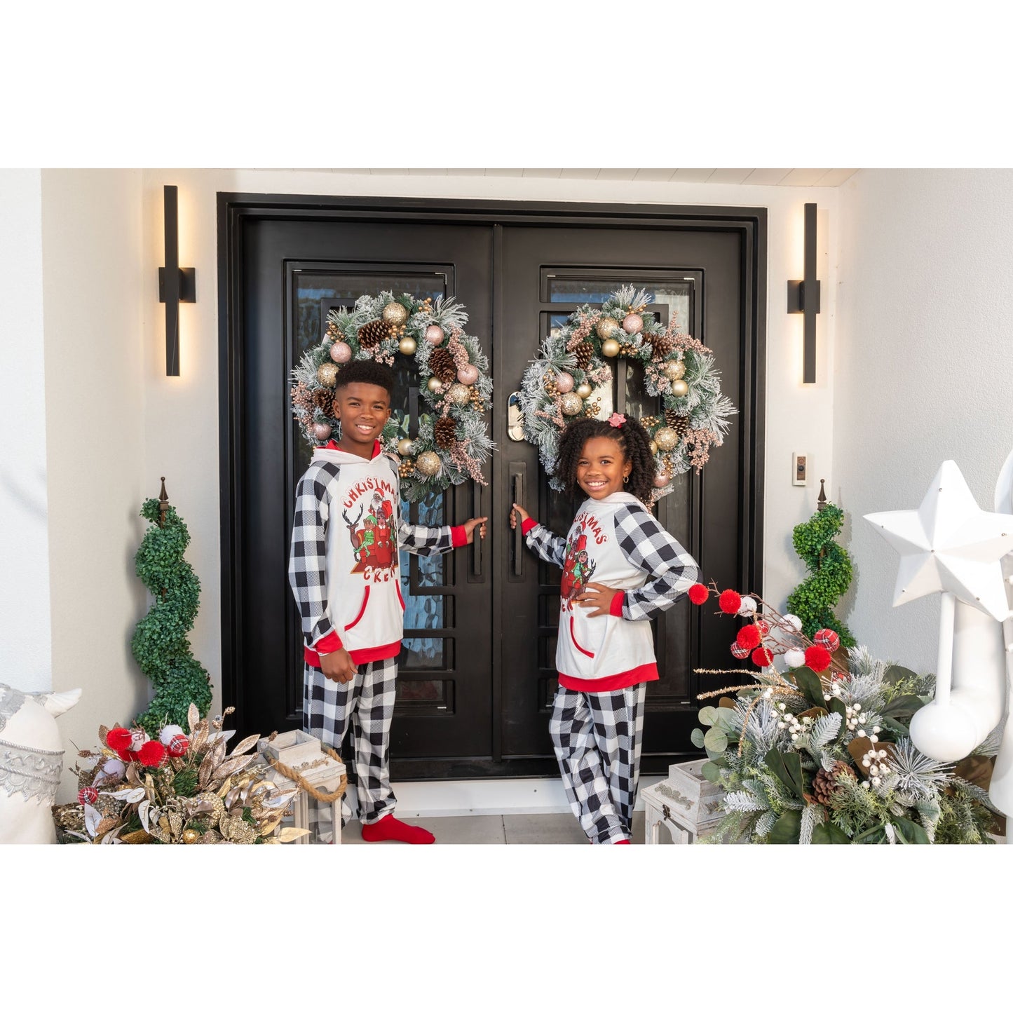 Christmas Crew Black and White PJs - Children-Unisex