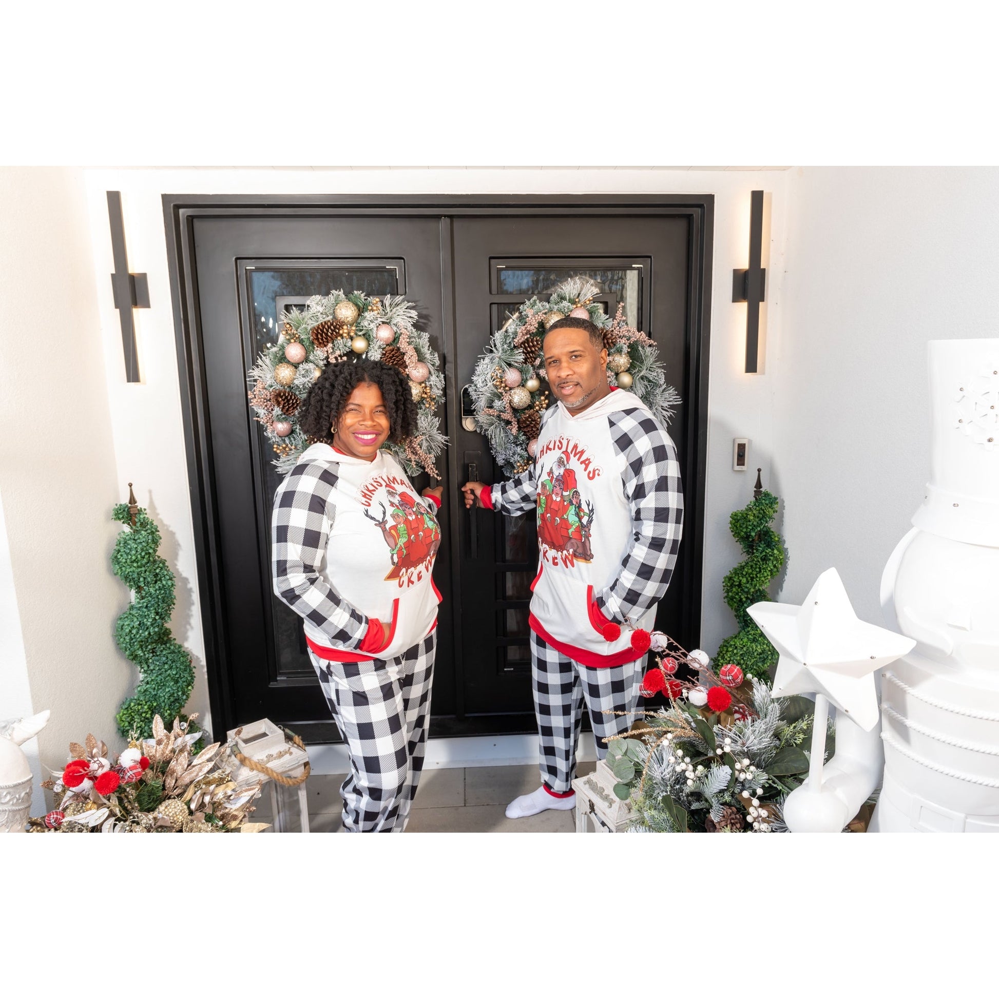Christmas Crew Black and White PJs Women – PJs For the Culture