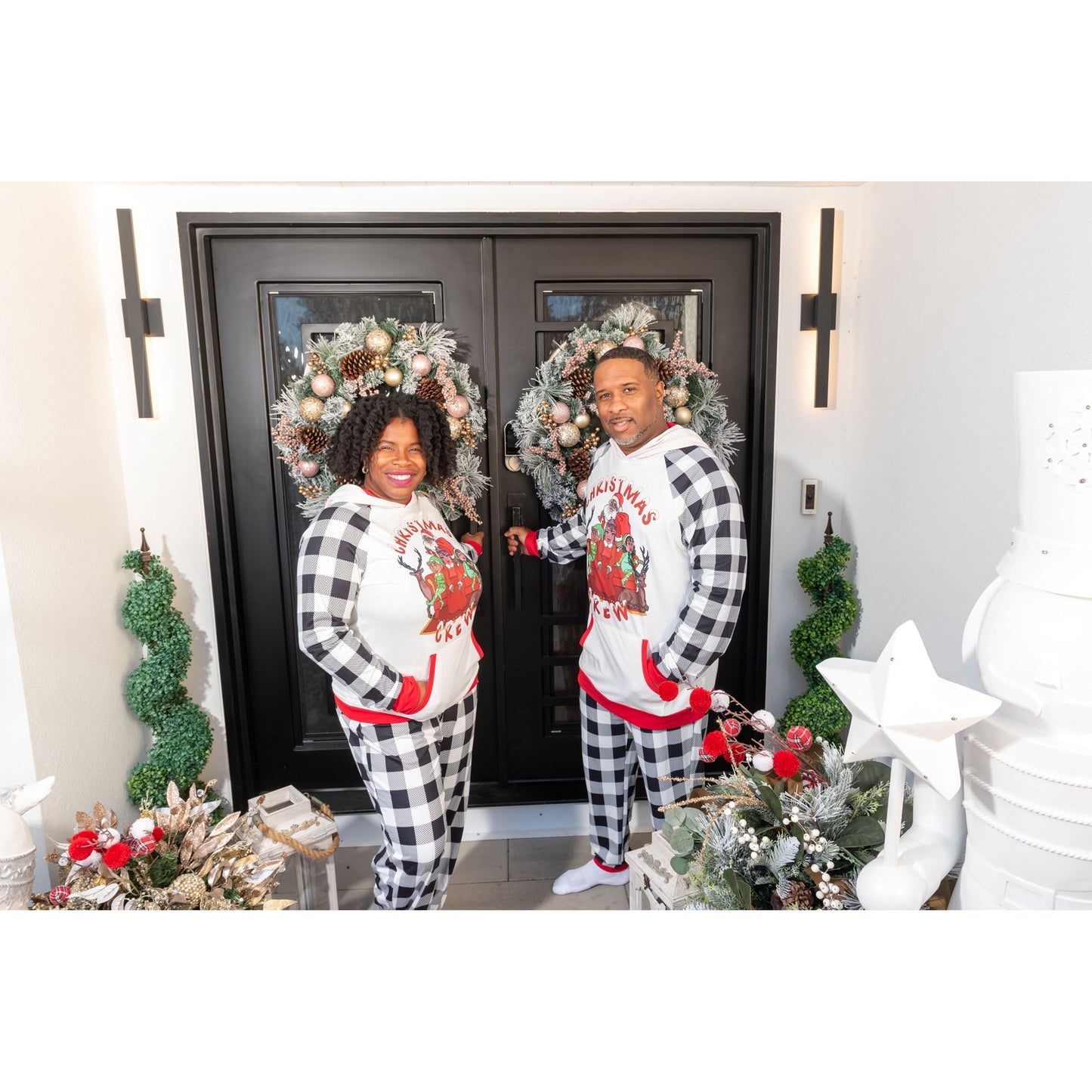 Christmas Crew Black and White PJs - Women