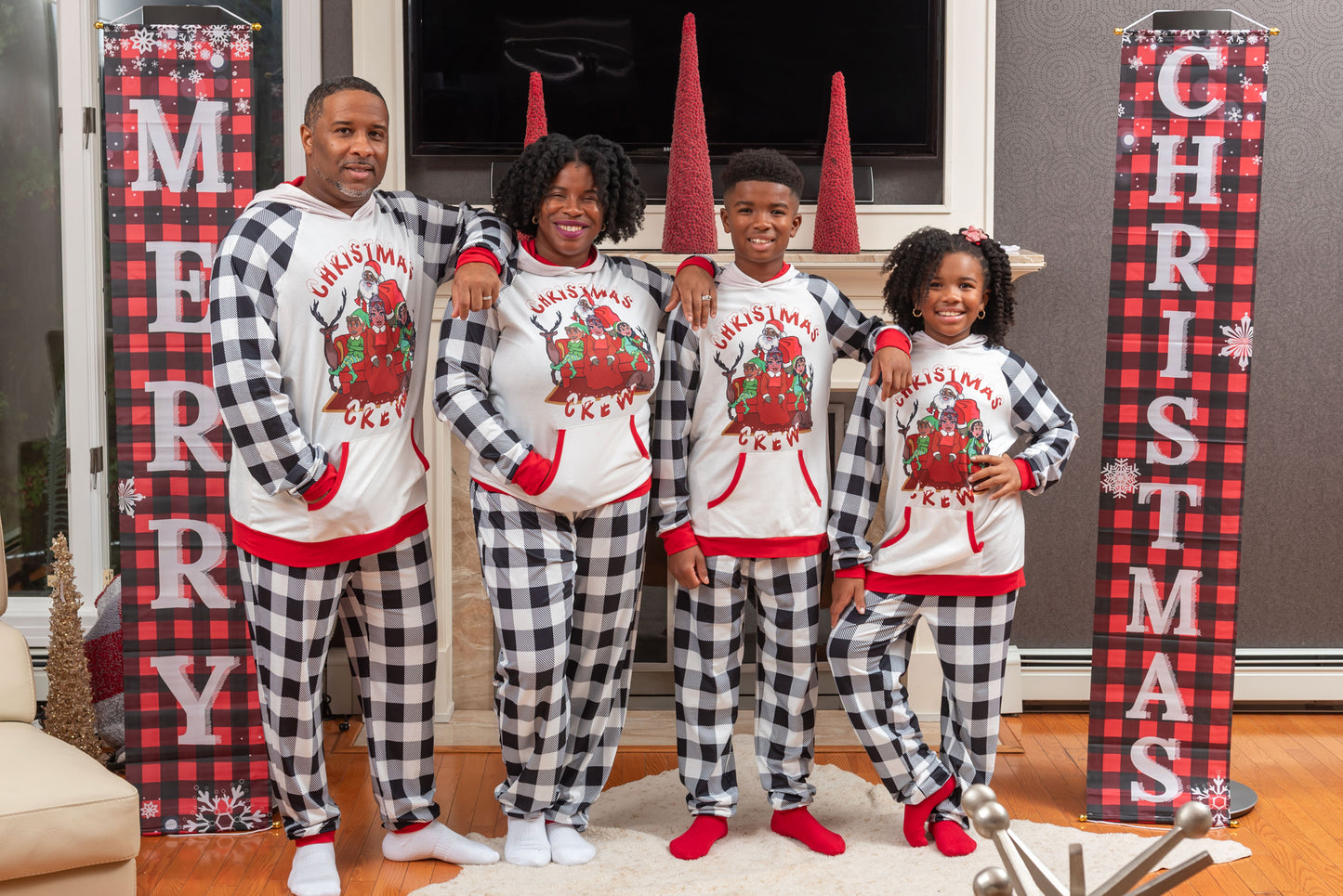 Christmas Crew Black and White PJs - Men