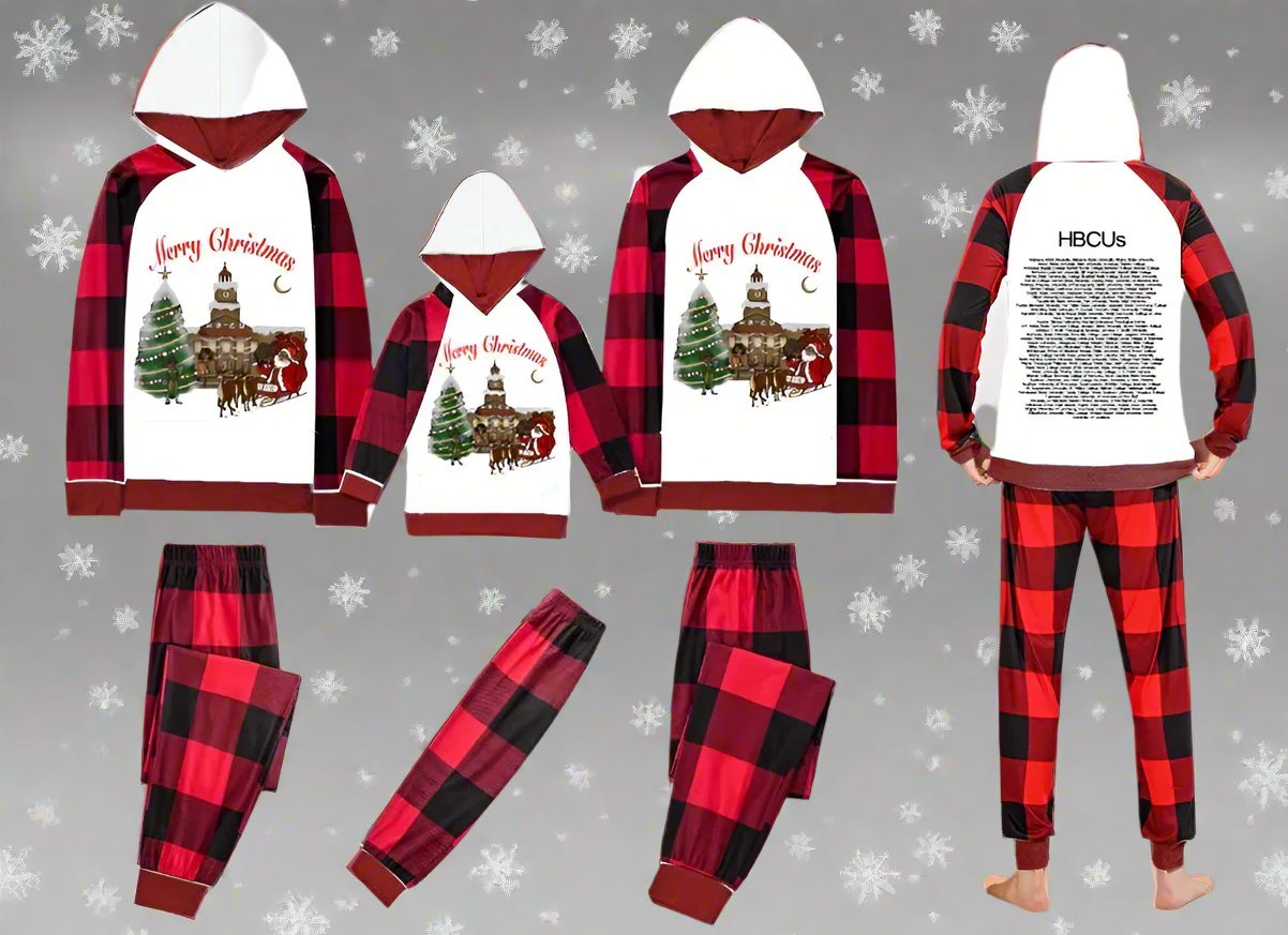 It's an HBCU Christmas! w/listing of all HBCU on the back of PJs-Women