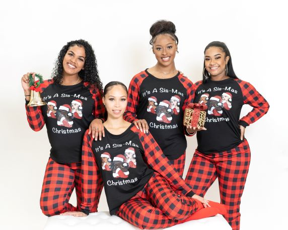 Load video: PJs for the Culture Presents Merry Drip-Mas featuring Black Santa Pajamas, Happy Kwanzaa Pajamas, Black Nativity Pajamas, Feliz Navidad Pajamas,